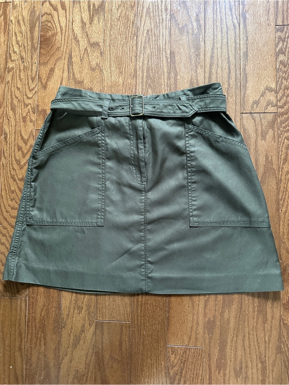 Banana Republic Olive Green Belted A-Line Mini Skirt